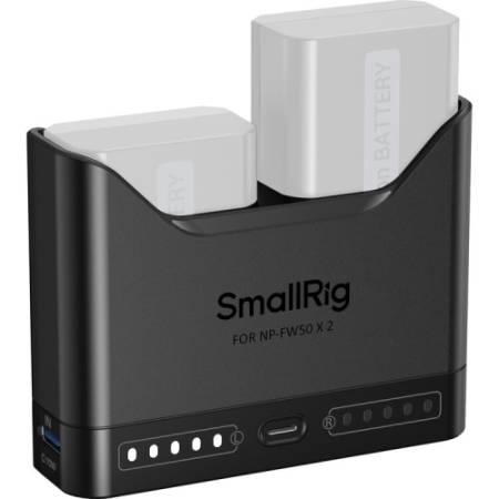 SmallRig 5493 - dwukanałowa ładowarka do akumulatorów Sony NP-FW50 (USB-C)